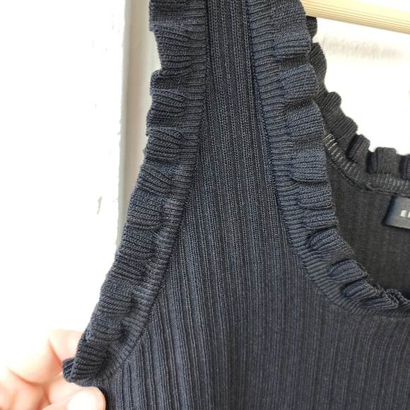English Factory Ruffle Edge Rib Tank In Black Size Medium - Picture 4 of 12